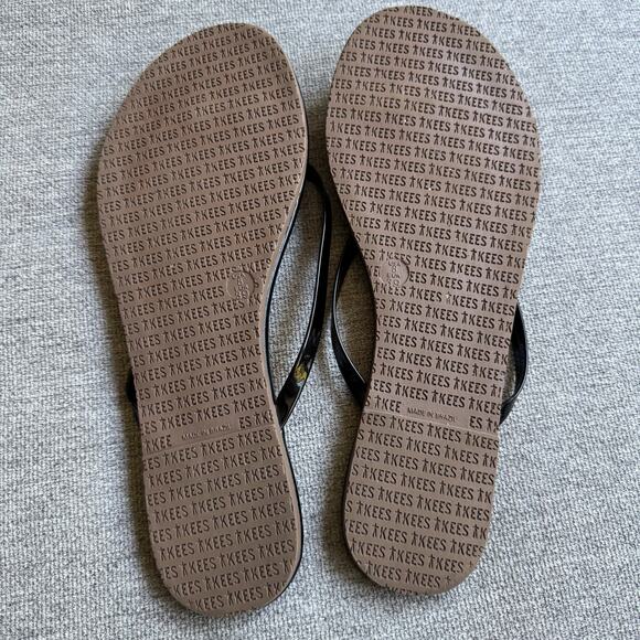 TKEES Glosses Flip Flop Black Classic Beach Vacation Minimalist Women's 8 - Picture 8 of 9